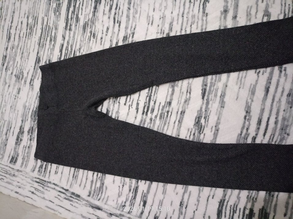 Gri Kadın Tayt, Elastik Bel, Midi Boy - Görsel 5