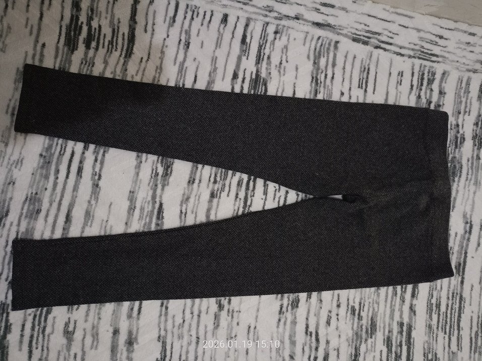 Gri Kadın Tayt, Elastik Bel, Midi Boy - Görsel 3