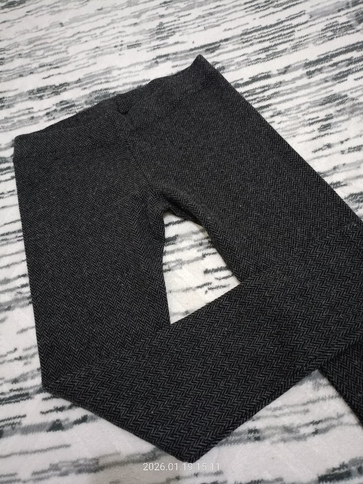 Gri Kadın Tayt, Elastik Bel, Midi Boy - Görsel 2