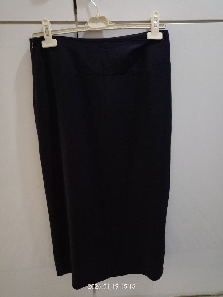 Kadın Lacivert Uzun Kemerli Etek - Görsel 3