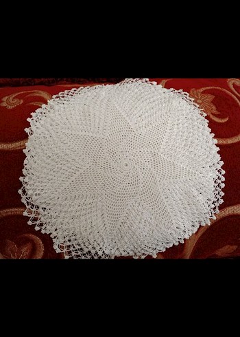 El İşi Örgü Yuvarlak Dantel Örtü - Görsel 2