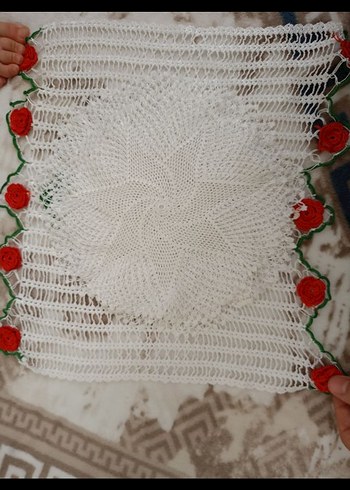 El İşi Örgü Yuvarlak Dantel Örtü - Görsel 3