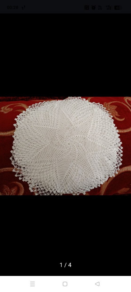 El İşi Örgü Yuvarlak Dantel Örtü - Görsel 2