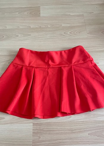 MANGO kırmızı mini etek - Görsel 2