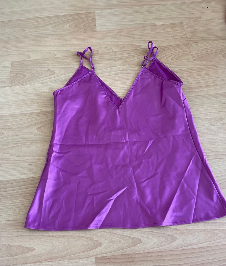 Parlak Mor İnce Askılı üst - Görsel 2