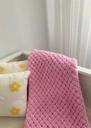 Pembe Örgü Çocuk Battaniyesi - Görsel 2