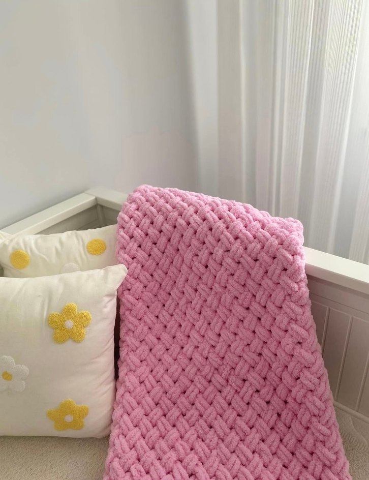 Pembe Örgü Çocuk Battaniyesi - Görsel 2