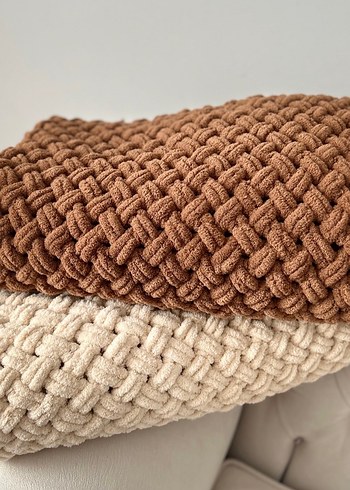 Parlak Kahverengi Örgü Çocuk Battaniyesi - Görsel 5