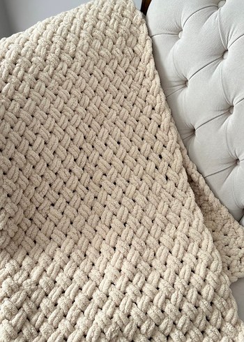 Parlak Kahverengi Örgü Çocuk Battaniyesi - Görsel 4