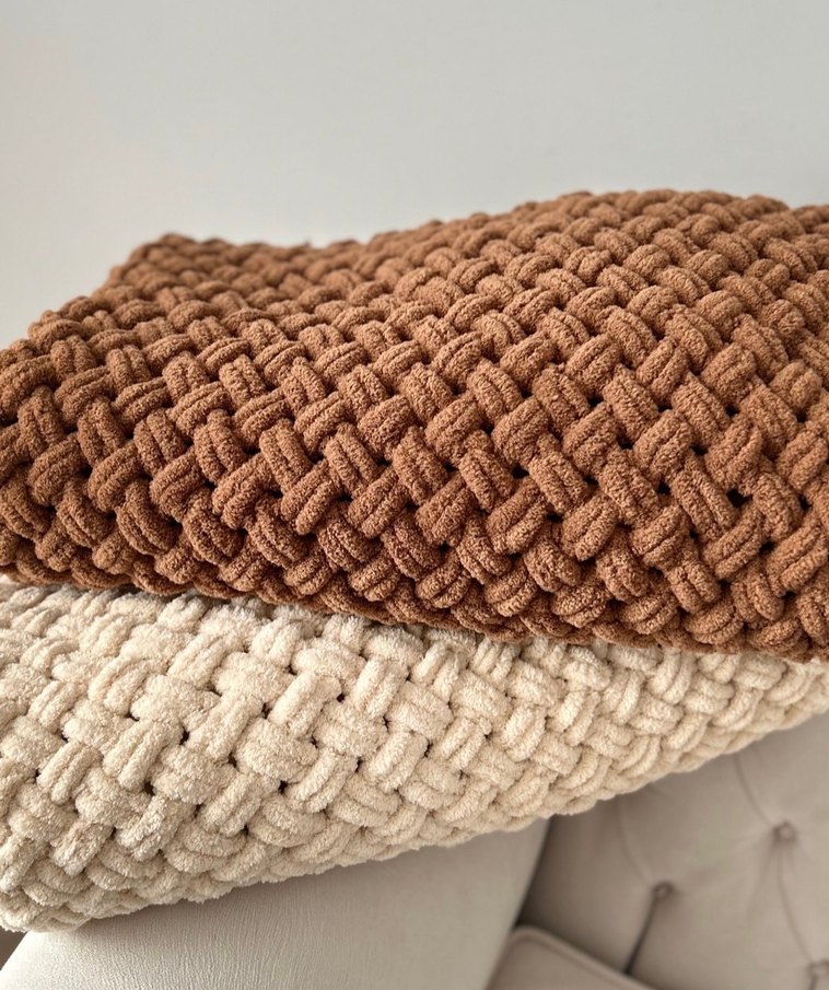 Parlak Kahverengi Örgü Çocuk Battaniyesi - Görsel 5