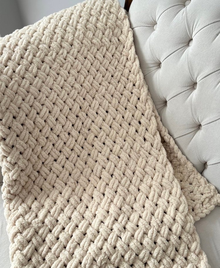 Parlak Kahverengi Örgü Çocuk Battaniyesi - Görsel 4