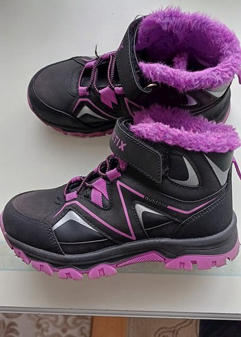 Mor Kız Çocuk Sıcak  bot Velcro - Görsel 2