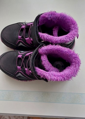 Mor Kız Çocuk Sıcak  bot Velcro - Görsel 3