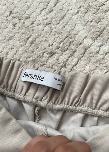 Düğmeli Bej Keten Hamile Mini Etek - Görsel 2