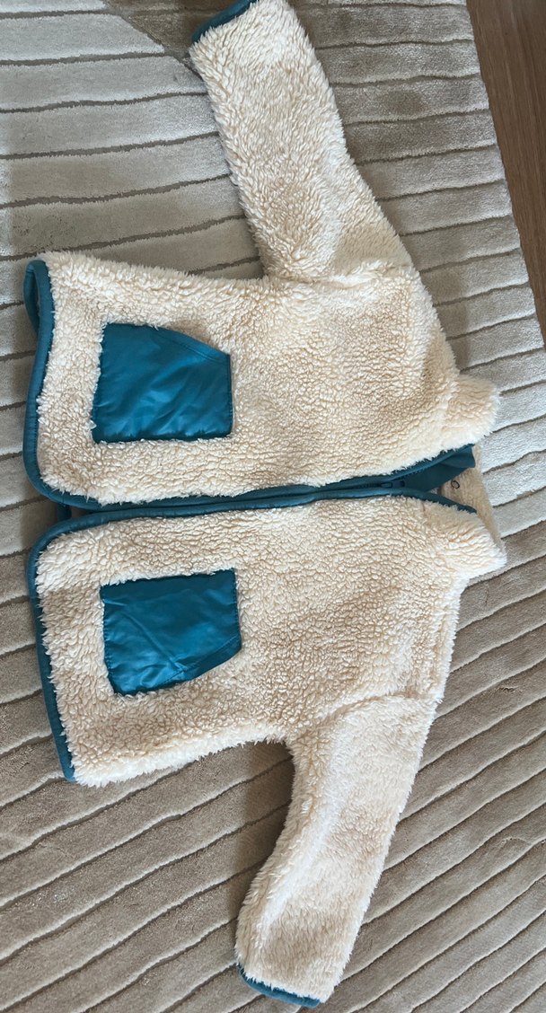 Beyaz Peluş Erkek Çocuk Mont - Görsel 2