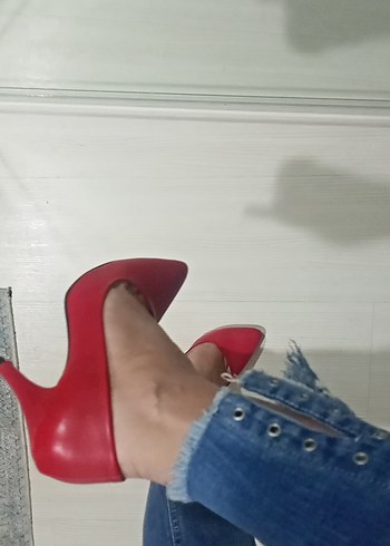 Kırmızı Stiletto Topuklu Kadın Ayakkabı - Görsel 5