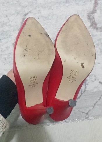Kırmızı Stiletto Topuklu Kadın Ayakkabı - Görsel 7