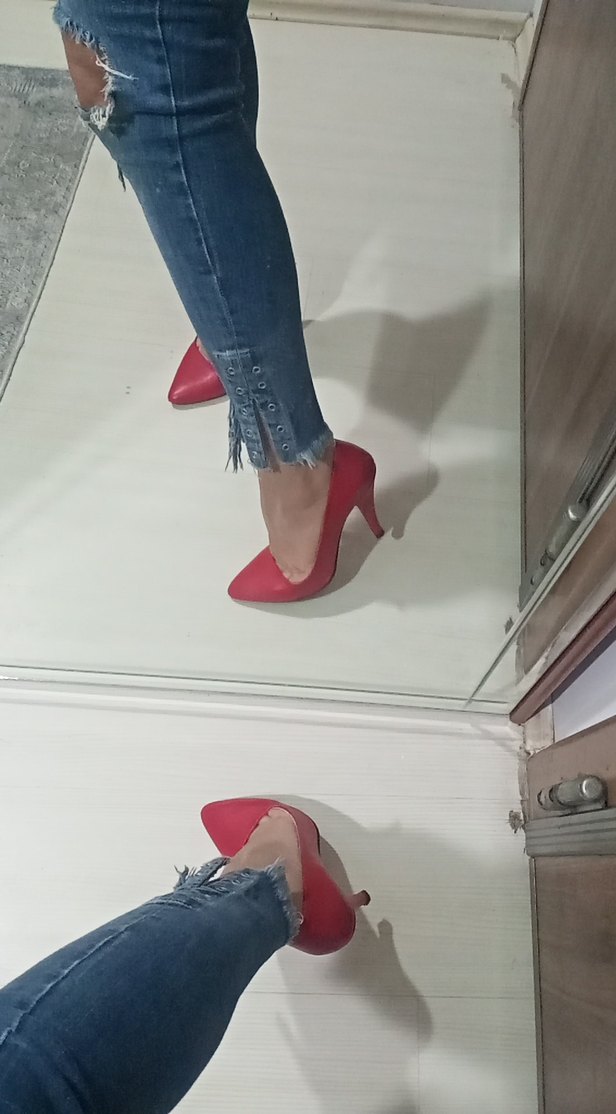 Kırmızı Stiletto Topuklu Kadın Ayakkabı - Görsel 3