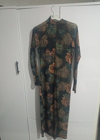 Trendyolmilla Çok Renkli Çiçekli Uzun Elbise - Görsel 5