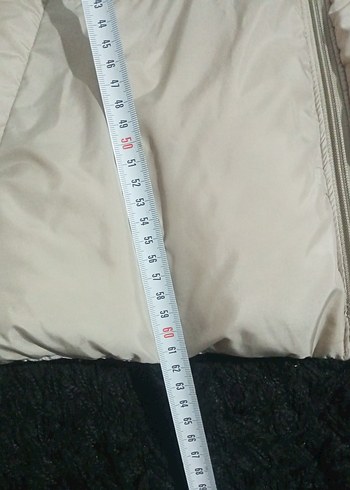 Bej Yüksek Yakalı Rahat Kadın mont - Görsel 8