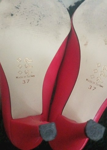 Klasik Kırmızı Topuklu Kadın Ayakkabı - Görsel 3