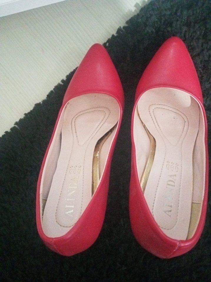 Klasik Kırmızı Topuklu Kadın Ayakkabı - Görsel 4