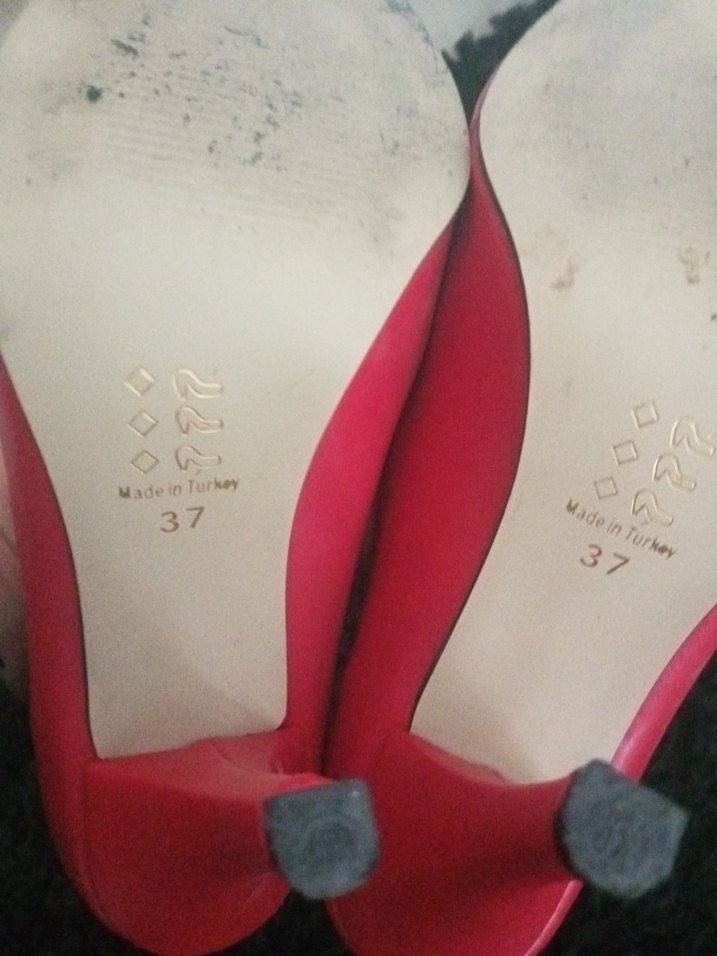 Klasik Kırmızı Topuklu Kadın Ayakkabı - Görsel 3