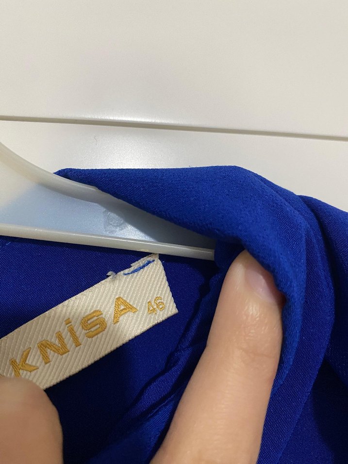 Mavi Piliseli Kadın Gömlek - Görsel 4