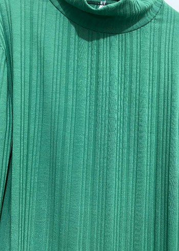 Yeşil Kadın Keten Balıkçı Yaka body - Görsel 3