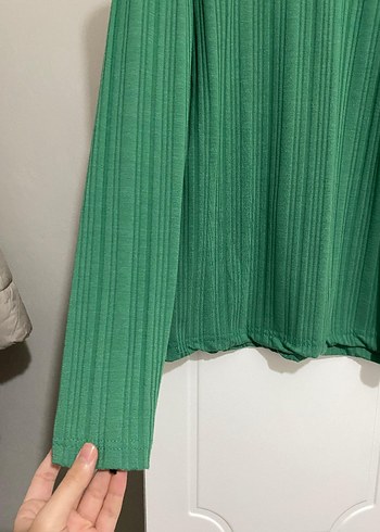 Yeşil Kadın Keten Balıkçı Yaka body - Görsel 2