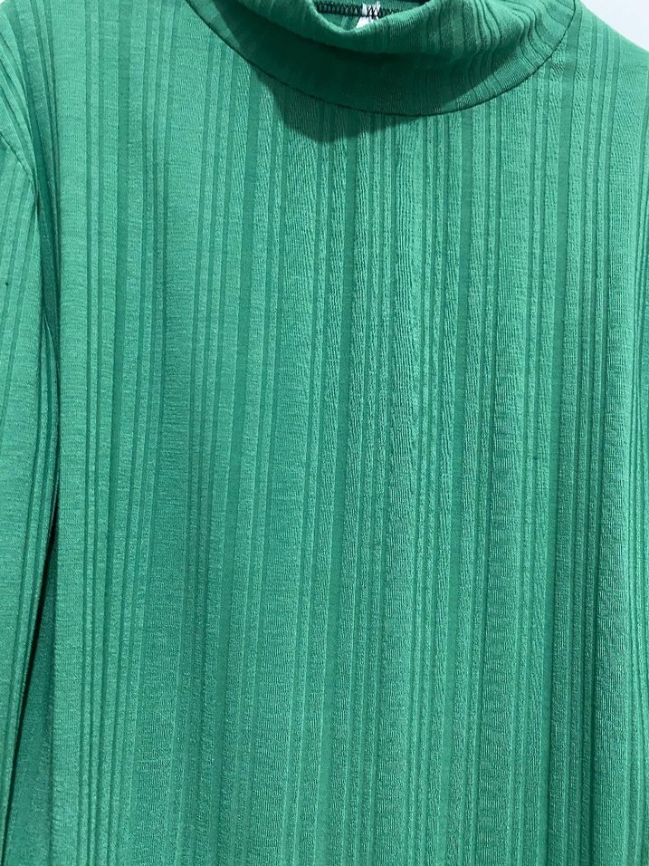 Yeşil Kadın Keten Balıkçı Yaka body - Görsel 3