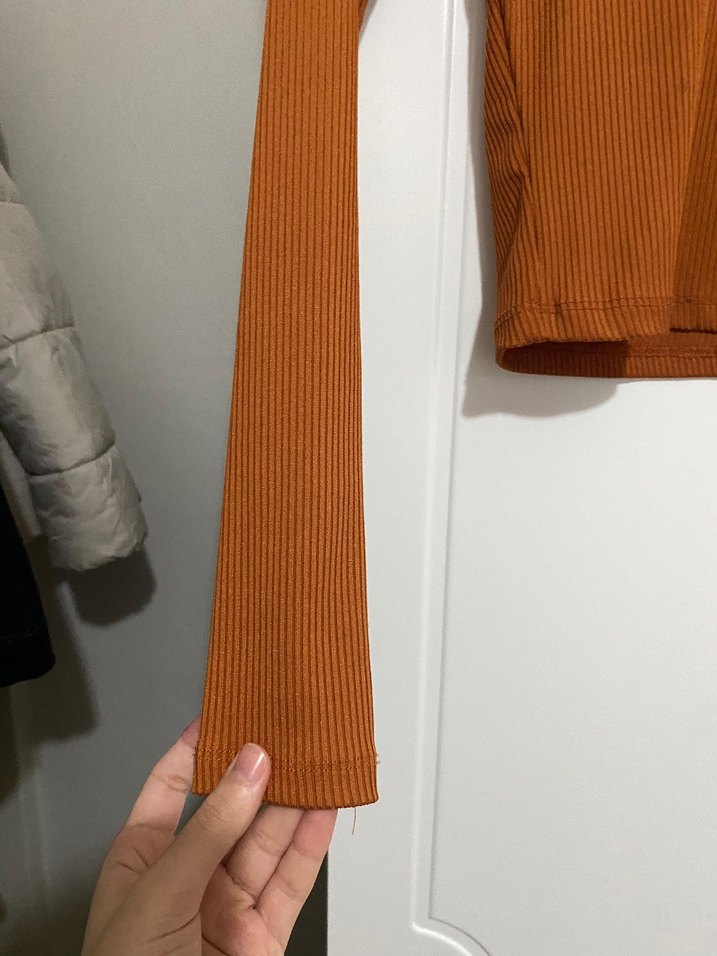 Kadın Kahverengi Uzun Kollu İnce body - Görsel 3