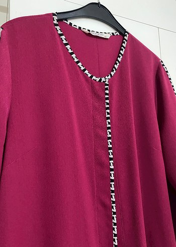 fuşya Zincir Detaylı Uzun tunik düğmeli - Görsel 3