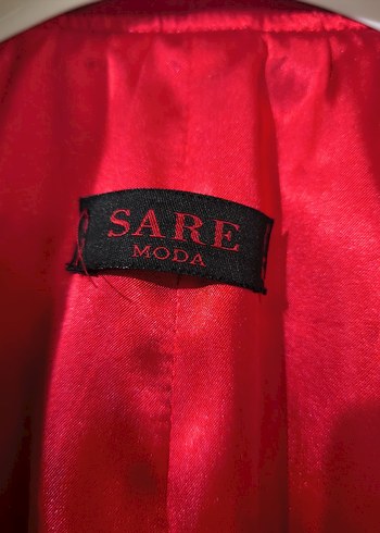 Kırmızı Midi Düğmeli Kaban - Görsel 5