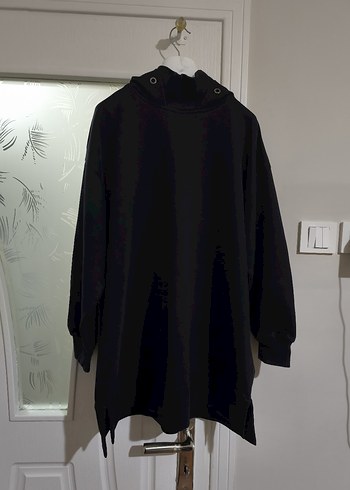 Siyah Uzun Kollu Salaş Sweatshirt - Görsel 3