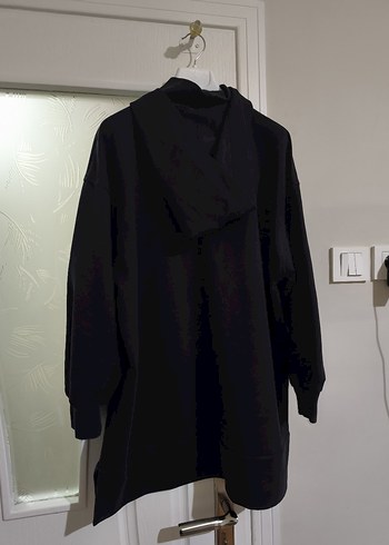 Siyah Uzun Kollu Salaş Sweatshirt - Görsel 6