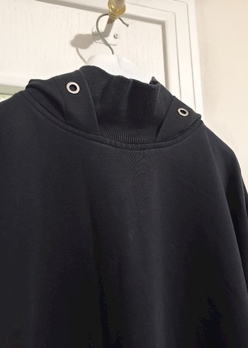 Siyah Uzun Kollu Salaş Sweatshirt - Görsel 4