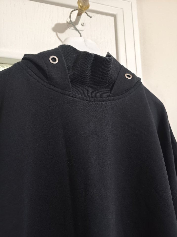 Siyah Uzun Kollu Salaş Sweatshirt - Görsel 4