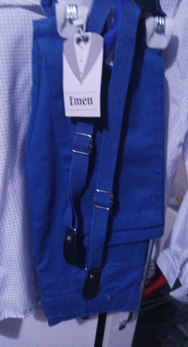 Parlak Mavi Kot Kemerli Çocuk takım - Görsel 2