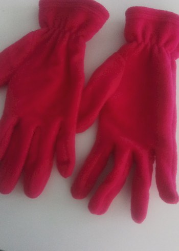 koyu pembe Kadın Polar Eldivenler Velcro - Görsel 2