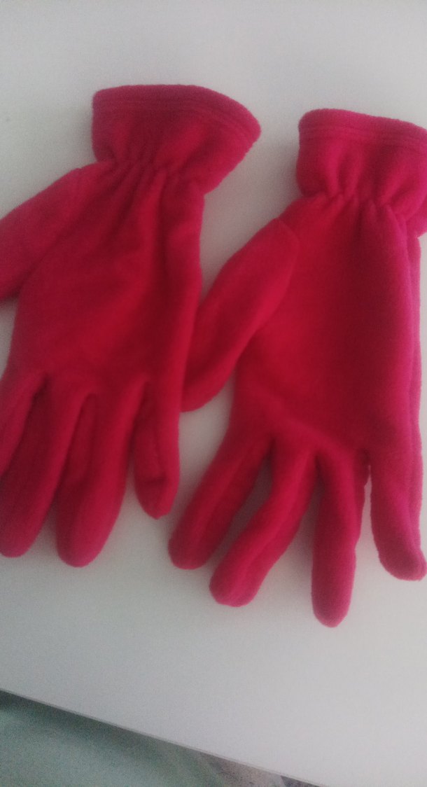 koyu pembe Kadın Polar Eldivenler Velcro - Görsel 2