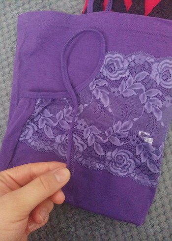 Dantel Detaylı Pembe İnce Askılı Kadın Atlet - Görsel 5