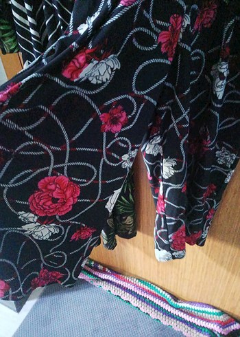 Desenli Uzun Kollu Bohem Uzun Elbise - Görsel 8