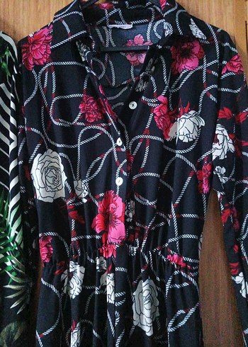 Desenli Uzun Kollu Bohem Uzun Elbise - Görsel 3