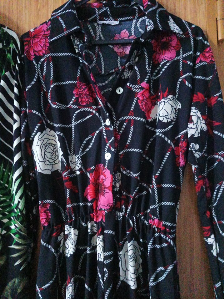 Desenli Uzun Kollu Bohem Uzun Elbise - Görsel 3