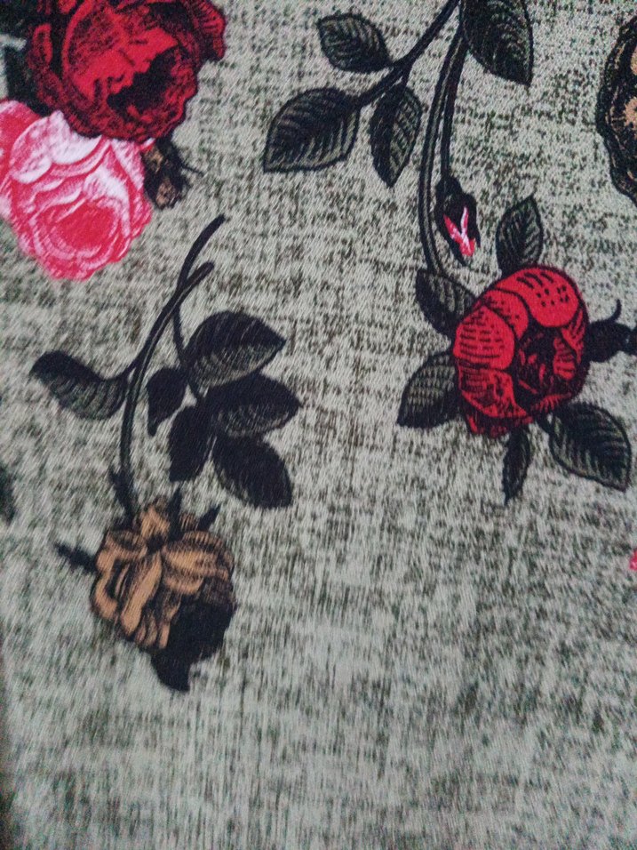 Uzun Kollu Gri Nakışlı Triko Elbise - Görsel 3