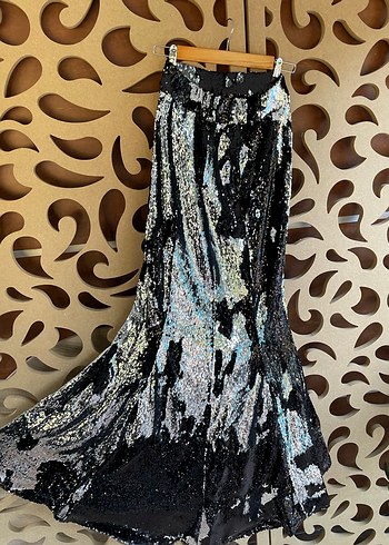 Kadın Payetli Çok Renkli Balık Etek - Görsel 2