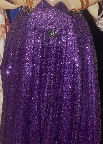 Boncuk İşlemeli Mor Payetli ikili takım Dimija - Görsel 2