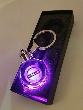 Volva 3D Crsytal Led ışıklı Anahtarlık 