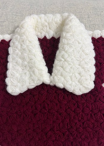 Bordo Beyaz El Örmesi Lif - Görsel 4